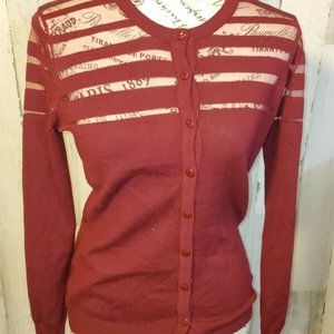 Karson&Taylor Women's Burgundy Semi Sheer Long SM